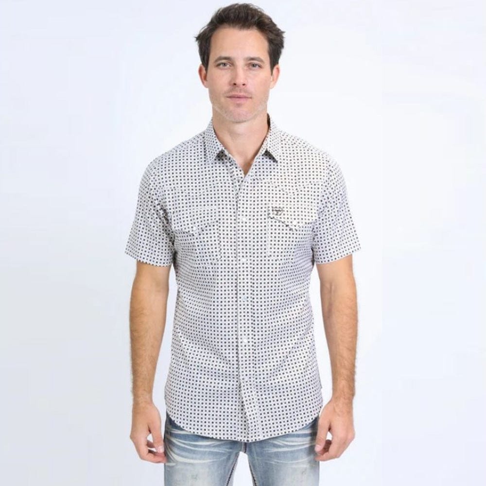 Camisa Platini Sleeve Aztec Blanca