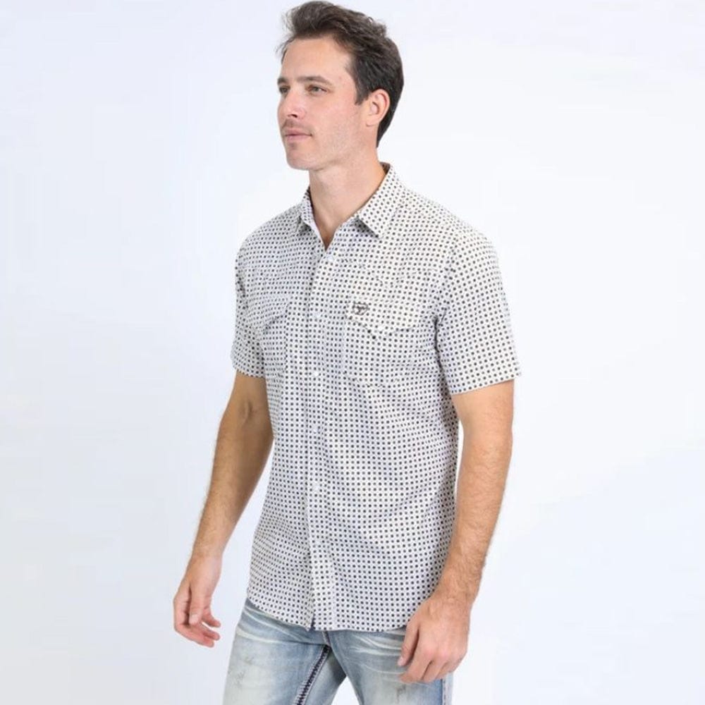 Camisa Platini Sleeve Aztec Blanca