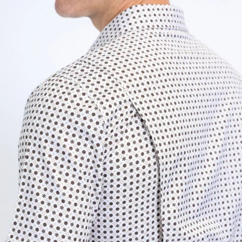 Camisa Platini Sleeve Aztec Blanca