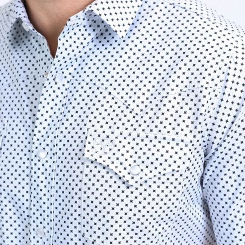 Camisa Platini Sleeve Aztec Negra/Blanca