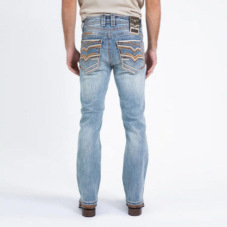 Pantalon Platini Light Blue Brown Slim Boot Cut