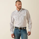 Camisa vaquera Ariat White Road blanca para hombre – vista frontal