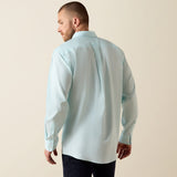 Camisa vaquera Ariat Windstone Blue azul para hombre – vista de espalda