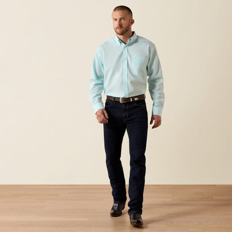 Camisa vaquera Ariat Windstone Blue azul para hombre – cuerpo completo