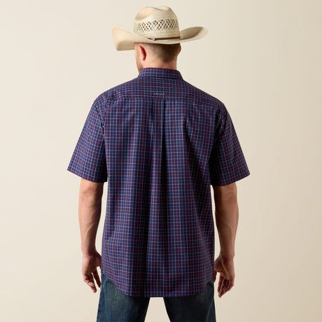 Camisa vaquera Ariat Pro Bernard azul para hombre – vista de espalda