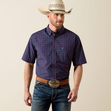 Camisa vaquera Ariat Pro Bernard azul para hombre – vista frontal