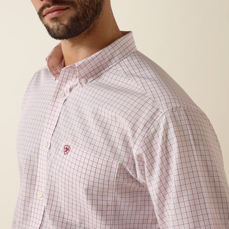Camisa vaquera Ariat Wenzel rosa para hombre – detalle 1