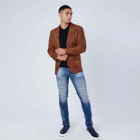 Drowsewrap Suede Brown Blazer