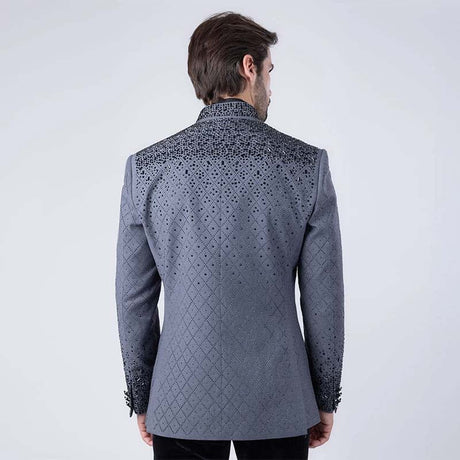 Trivon Rhinestone Grey Blazer