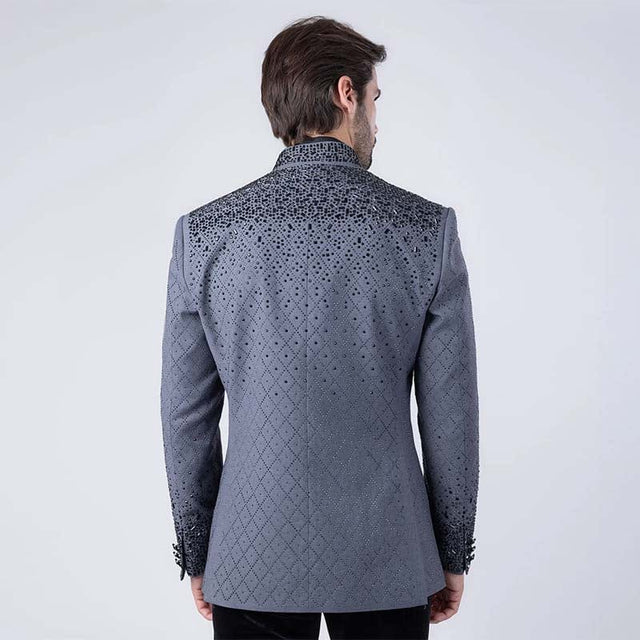 Trivon Rhinestone Grey Blazer