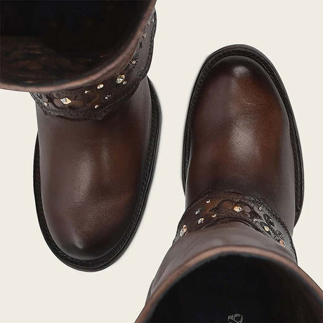 botas cuadra de punta redonda