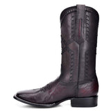 bota cuadra piel de avestruz