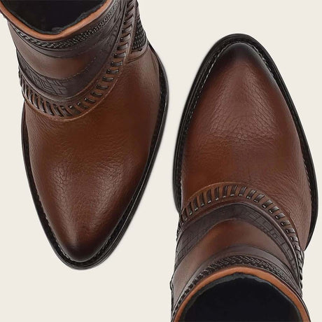 botines cuadra de punta redonda