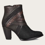 botines cuadra piel de mantarraya