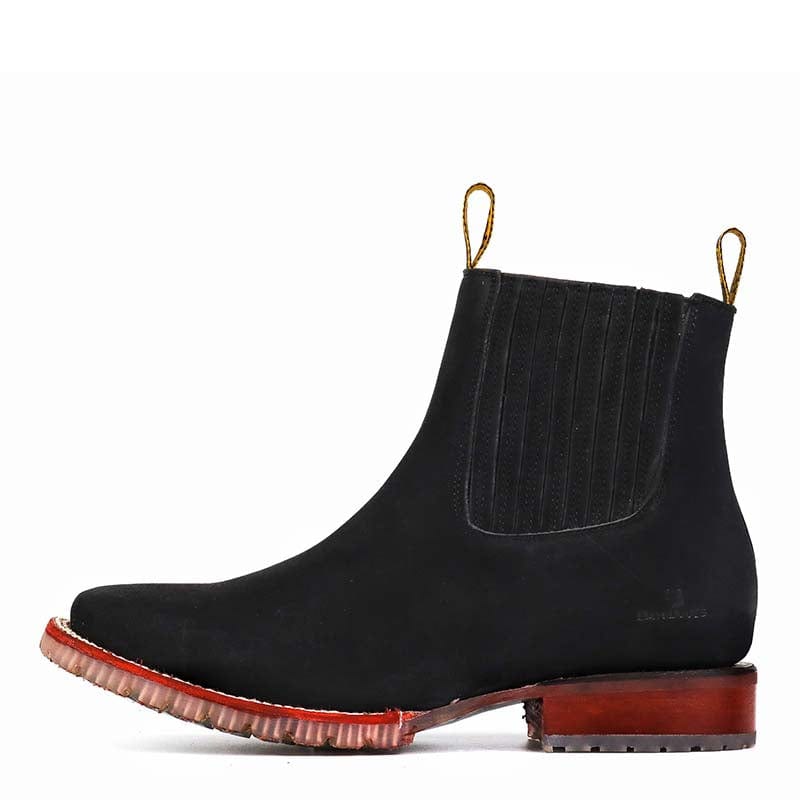 Botin Vaquero Plata y Plomo Negro Para Hombre Bayo Boots