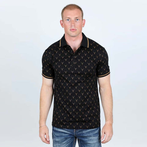 Camisa Platini Longhorn Negra Para Hombre – Botines Charros LLC