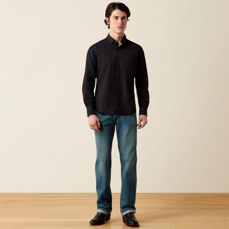 Camisa Ariat Malcom Modern Slim Black Stripe