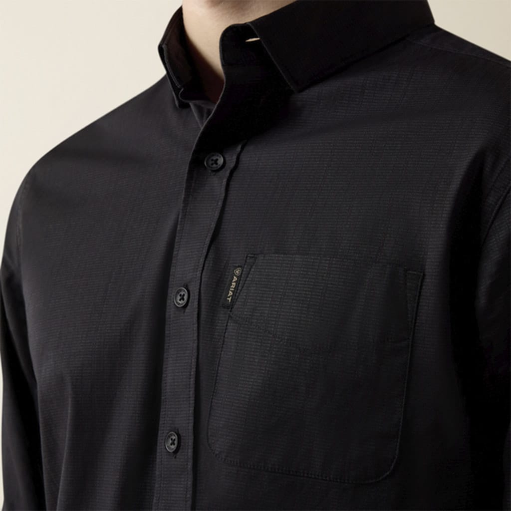 Camisa Ariat Malcom Modern Slim Black Stripe