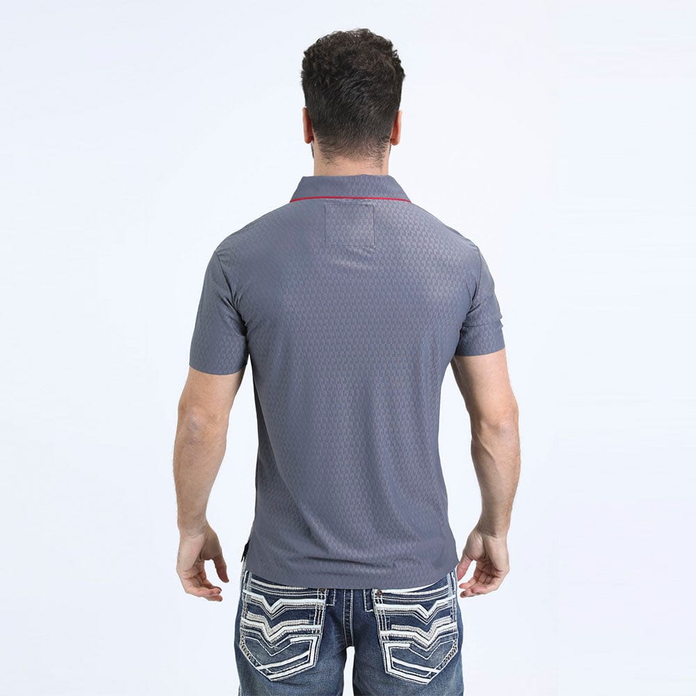 polo platini gris espalda