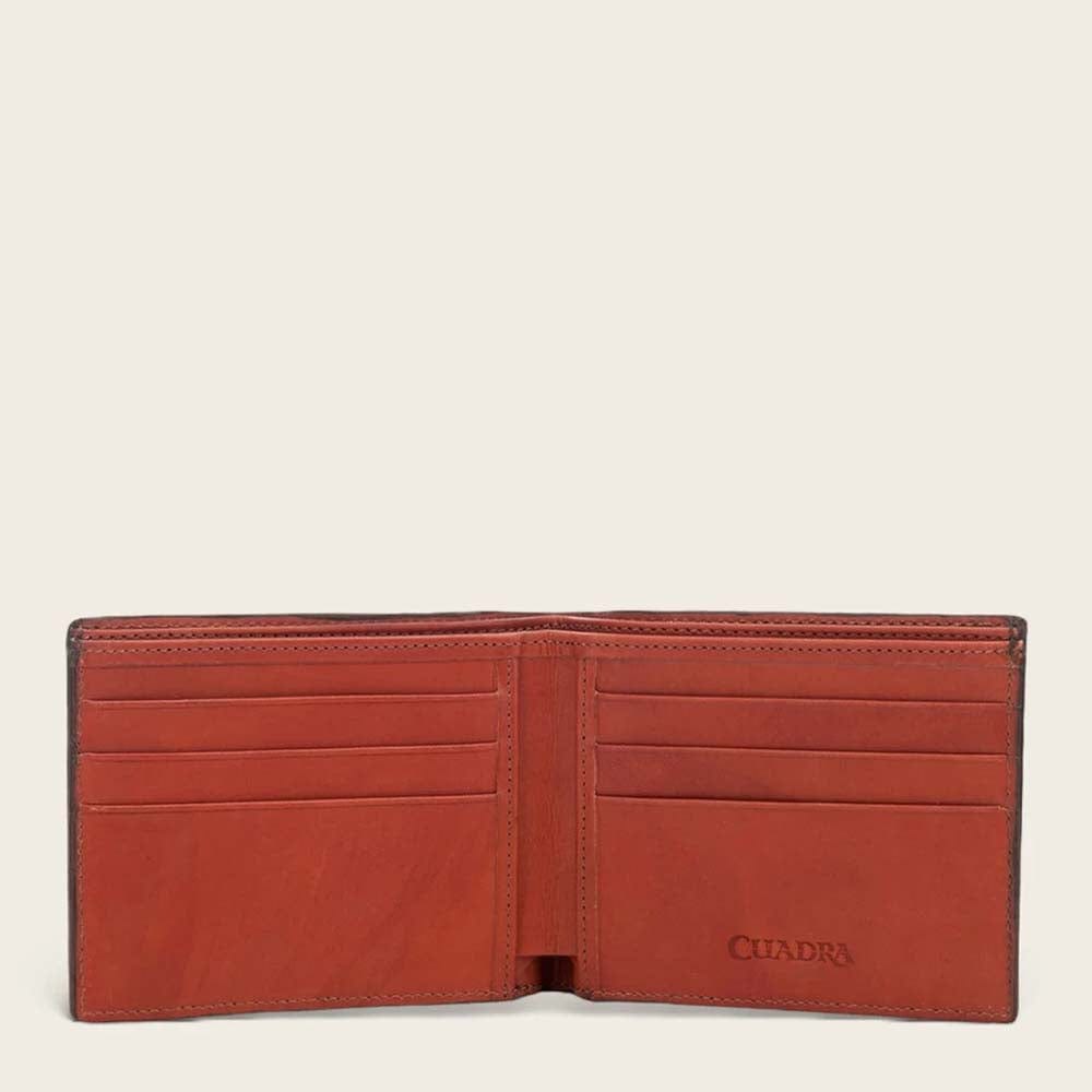 cartera cuadra con interior rojo