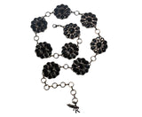 Cinturon Cadena Floral Conchos Negro