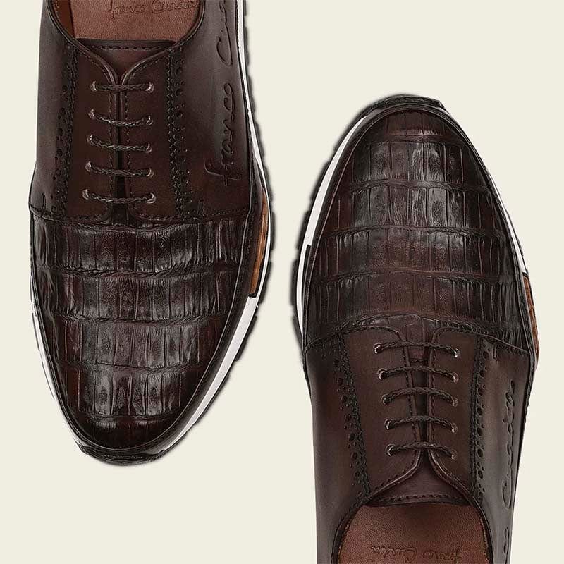 Tenis Franco Cuadra Piel de Caiman 127CWTS Chocolate Para Hombre