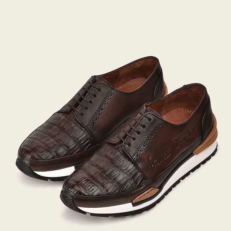 Tenis Franco Cuadra Piel de Caiman 127CWTS Chocolate Para Hombre